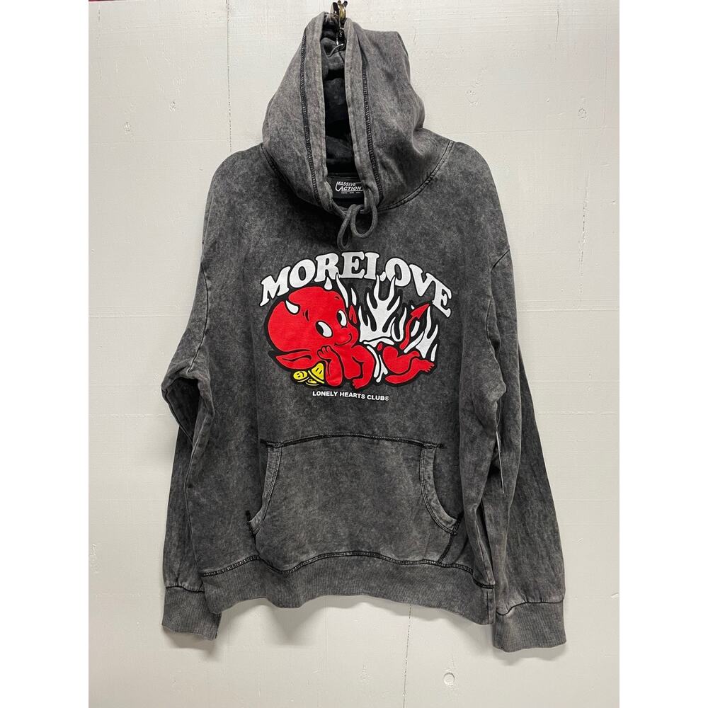 Lonely Hearts Club Hoodie Gray Size XL Oversized Streetwear Devil New With Tags